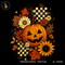 Retro Grunge Jack O Lantern Sunflower Print