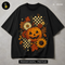 Retro Grunge Jack O Lantern Sunflower Print