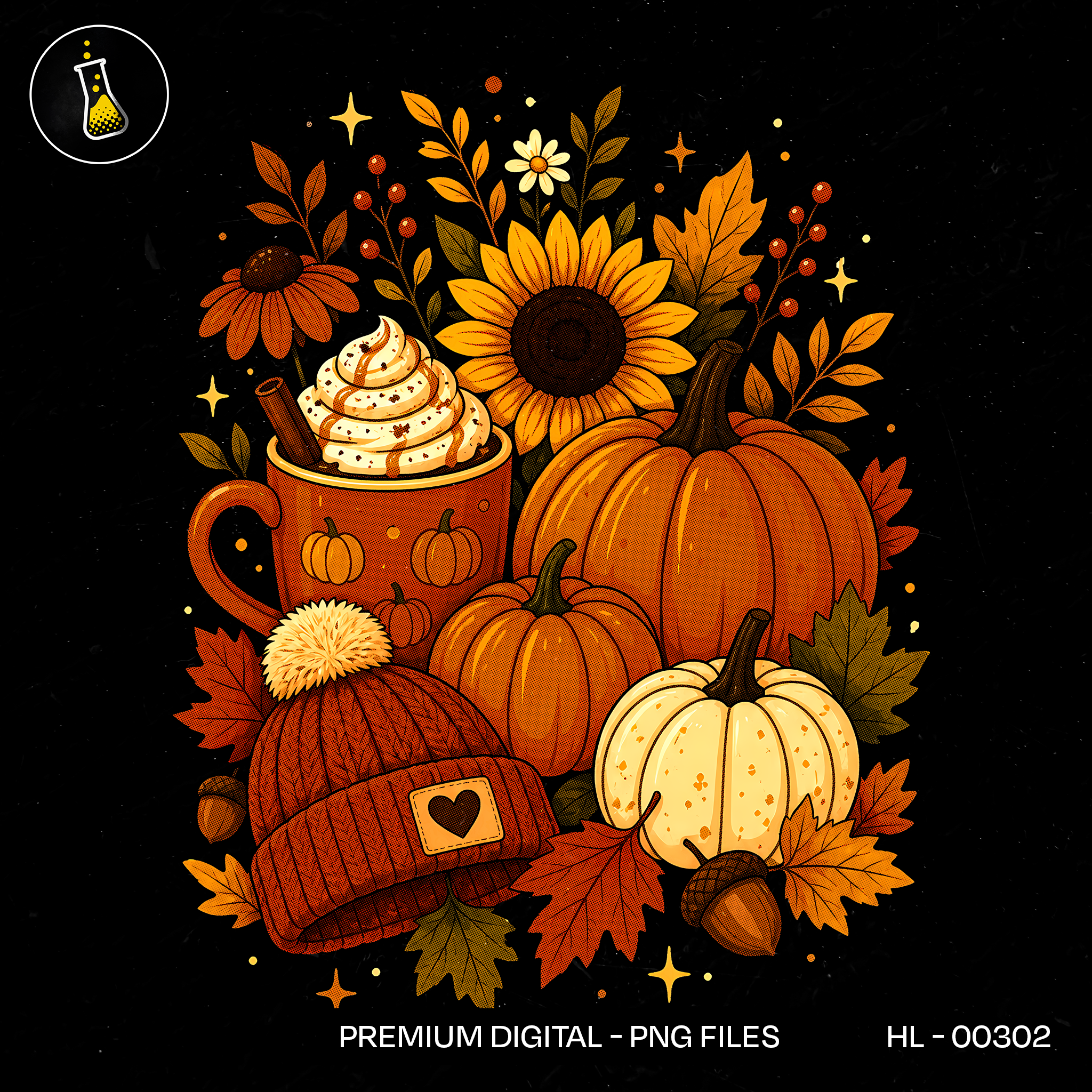 Cozy Pumpkin Spice Latte Beanie Print