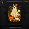 Lace Ghost Bow Pumpkin Daisy Print