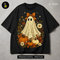 Lace Ghost Bow Pumpkin Daisy Print
