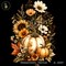 Vintage Wildflower White Pumpkin Print