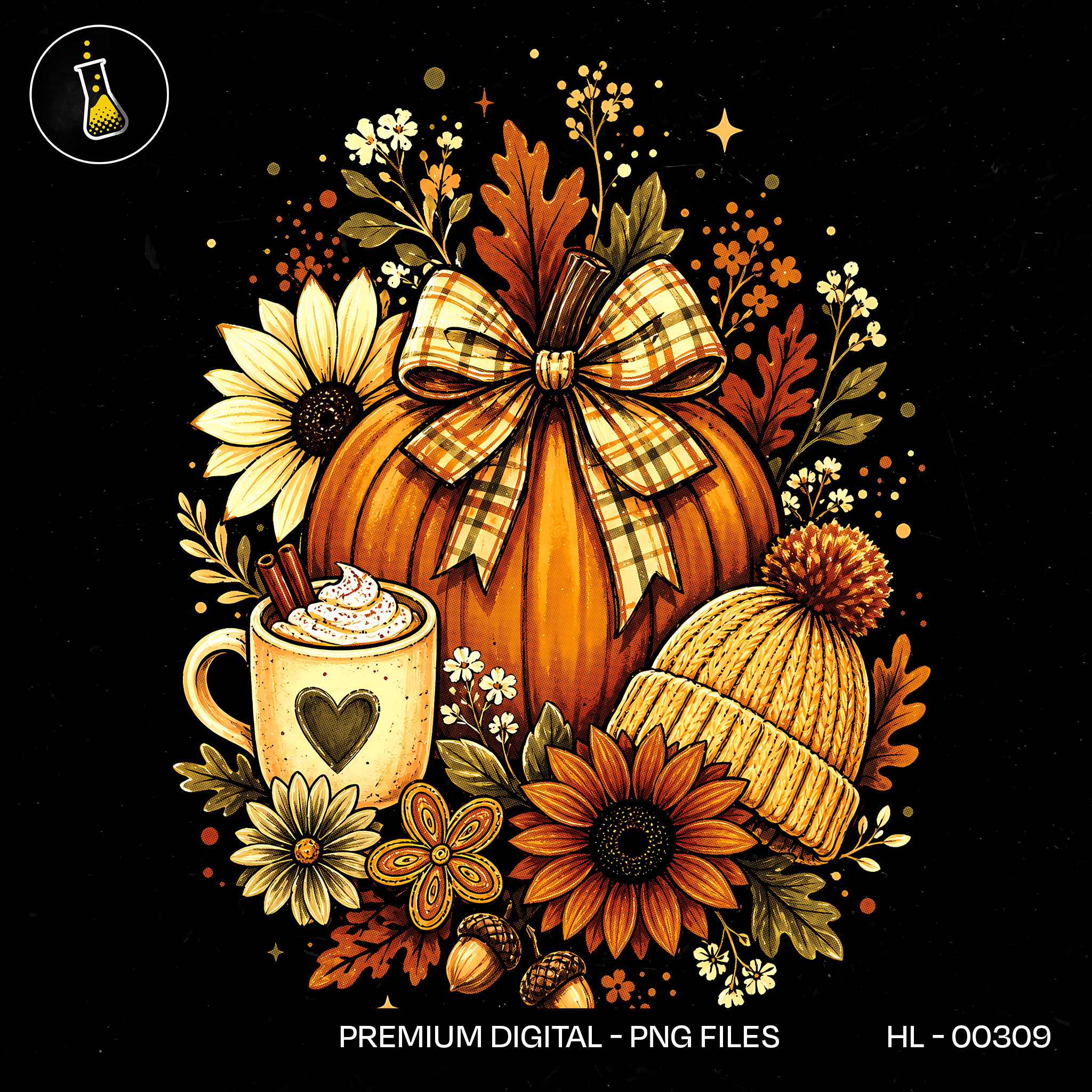 Plaid Bow Pumpkin Latte Print