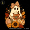 Cozy Fabric Ghost Pumpkin Latte Print