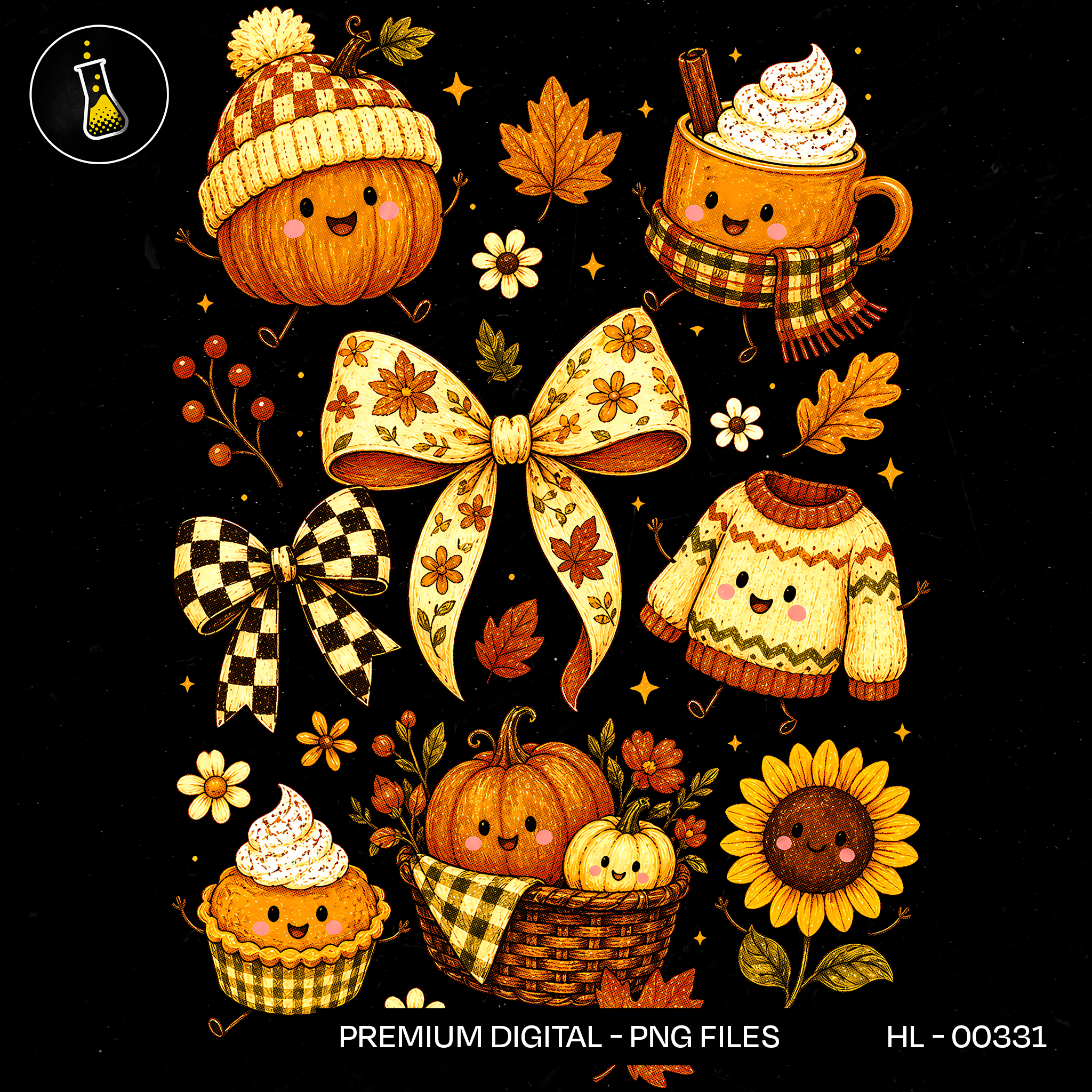 Cute Fall Doodle Sticker Sheet Print