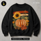 Retro Striped Sunflower Pumpkin Print