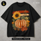 Retro Striped Sunflower Pumpkin Print