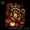Cozy Raccoon Pumpkin Spice Latte Print