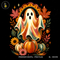Retro Swirl Ghost Pumpkin Print
