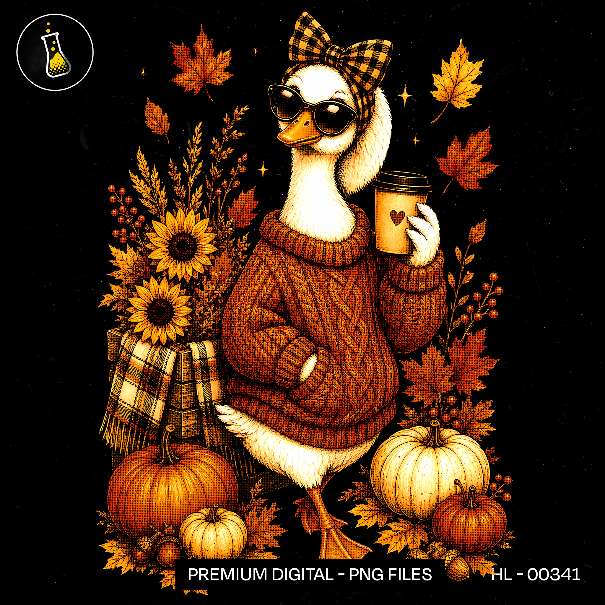 Cozy Goose Sunflower Coffee Print