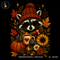 Heart Glasses Raccoon Autumn Coffee Print