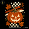Retro Grunge Checkered Jack O Lantern Print