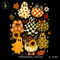 Cute Ghost Pumpkin Pattern Collage Print