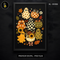 Cute Ghost Pumpkin Pattern Collage Print
