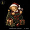 Teddy Bear Santa Hat Print