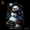 Menacing Snowman Night Sleigh Print