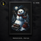 Menacing Snowman Night Sleigh Print