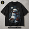 Menacing Snowman Night Sleigh Print