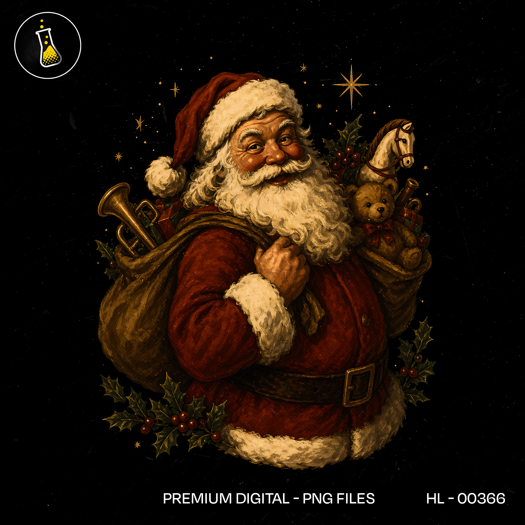 Classic Santa Toy Sack Print