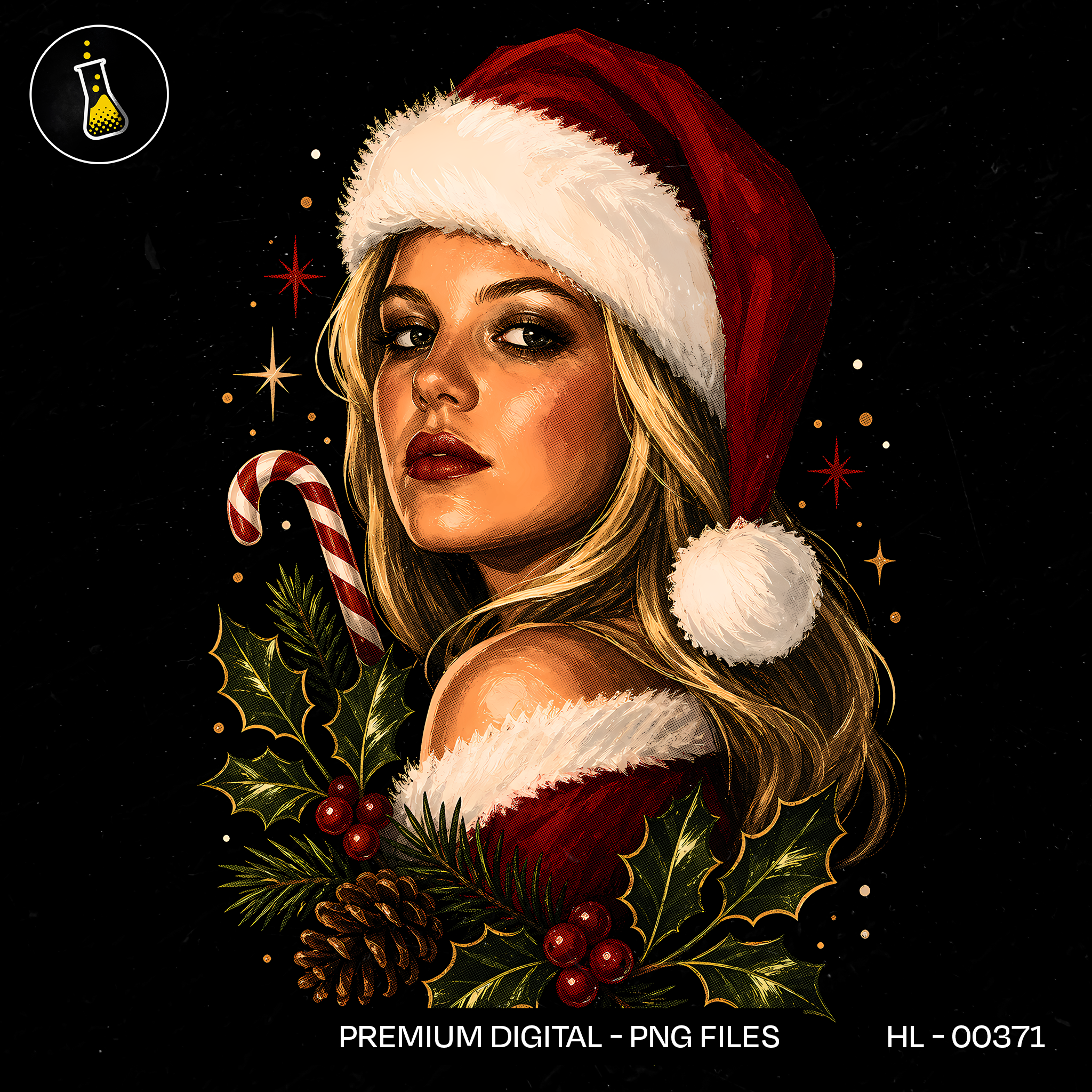 Pinup Santa Girl Candy Print
