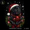 Black Pug Santa Hat Print