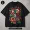 Retro Merry Christmas Lettering Print
