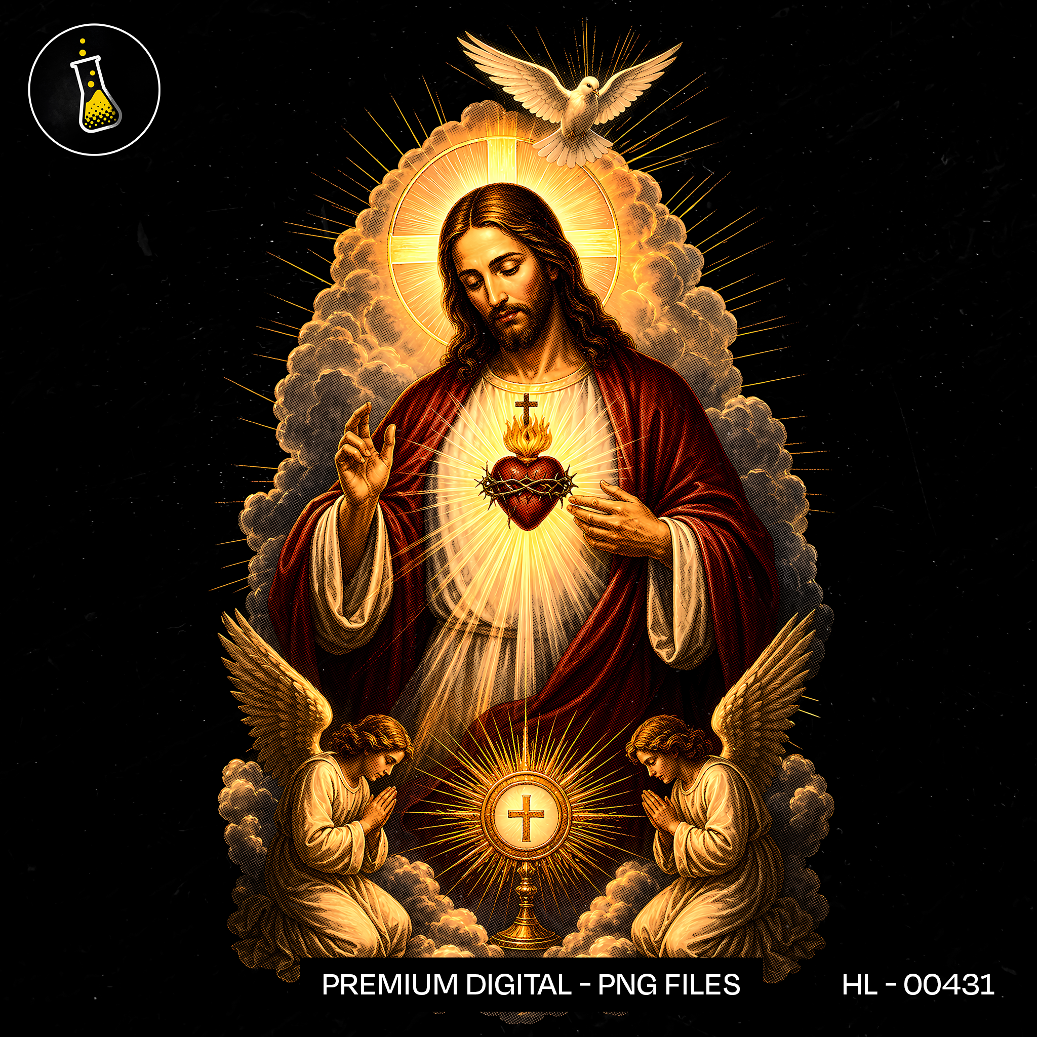 Sacred Heart Eucharist Adoration Print