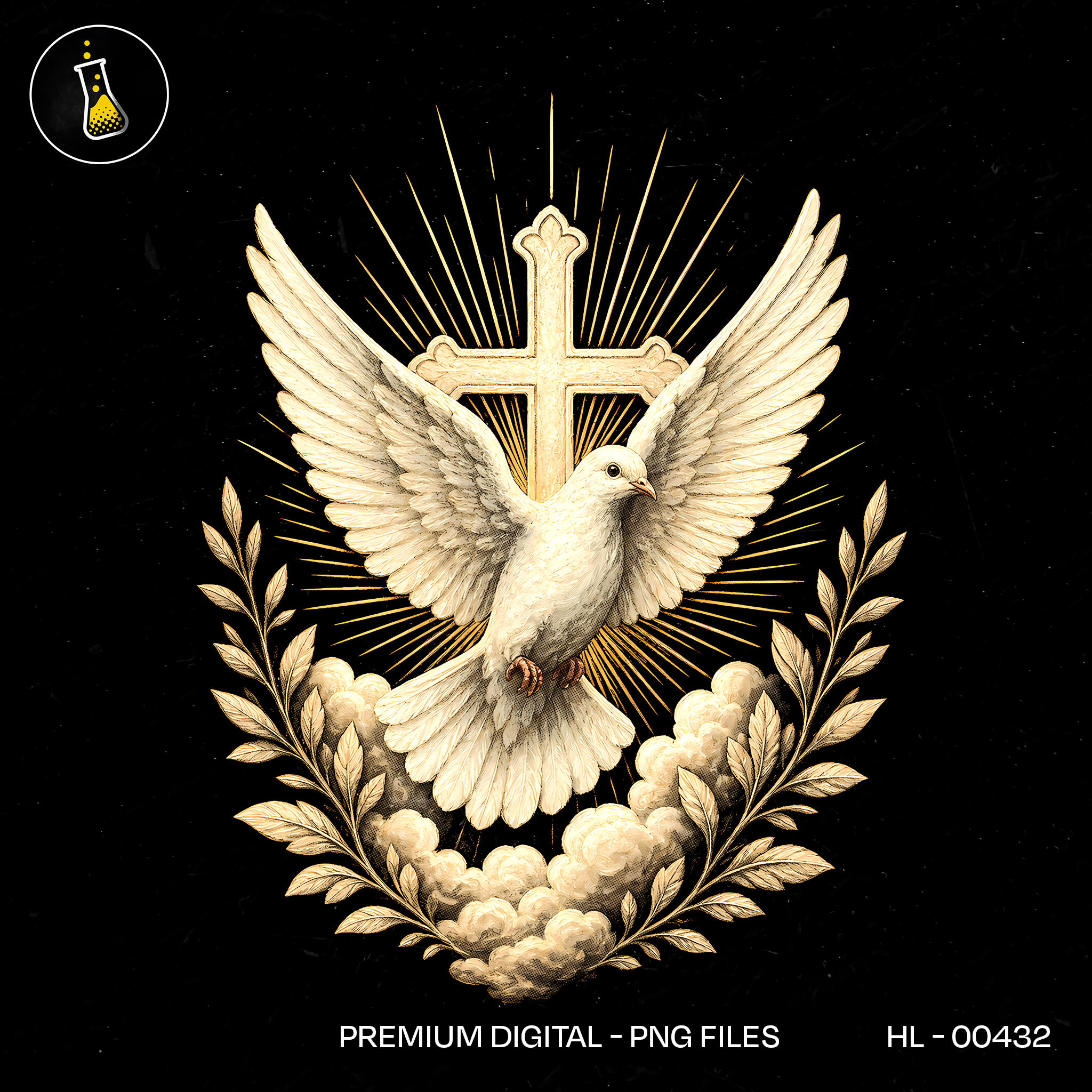 Holy Spirit Dove Cross Print