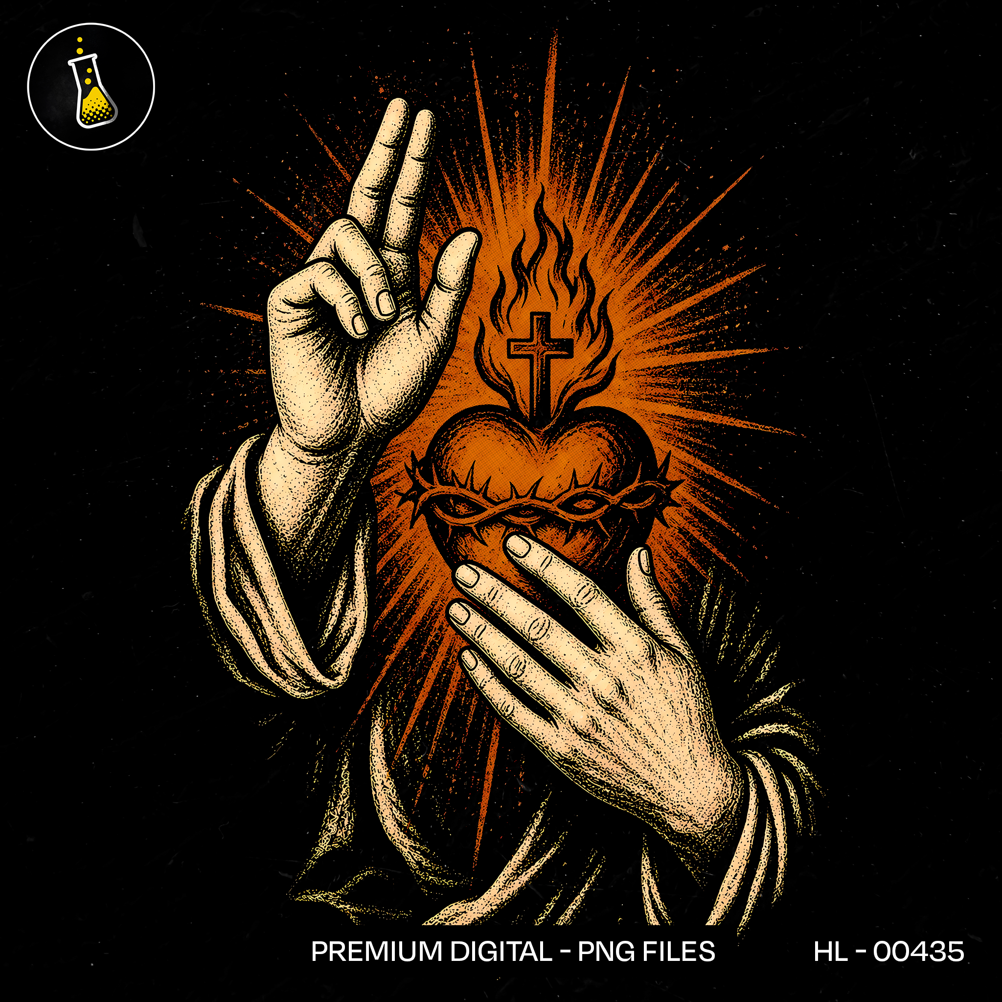 Sacred Heart in Hands Print