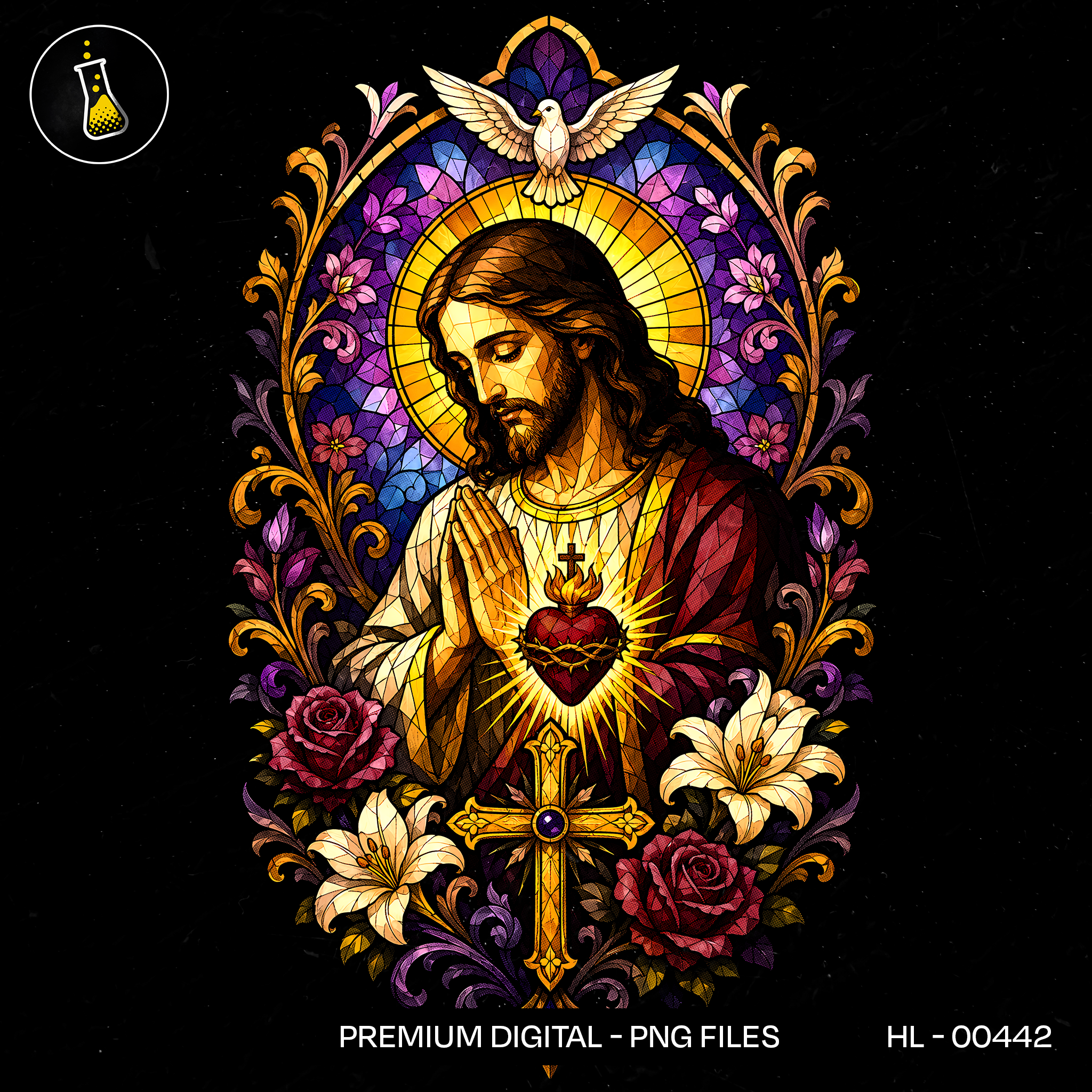 Praying Christ Sacred Heart Print