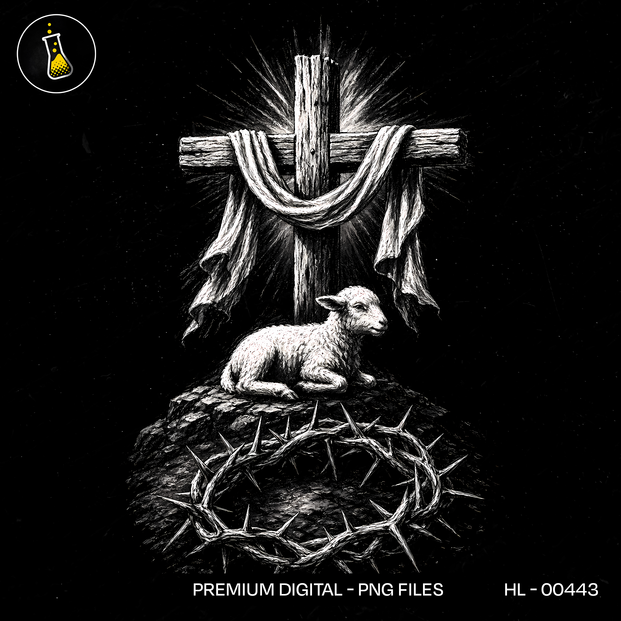 Lamb of God Resting Cross Print
