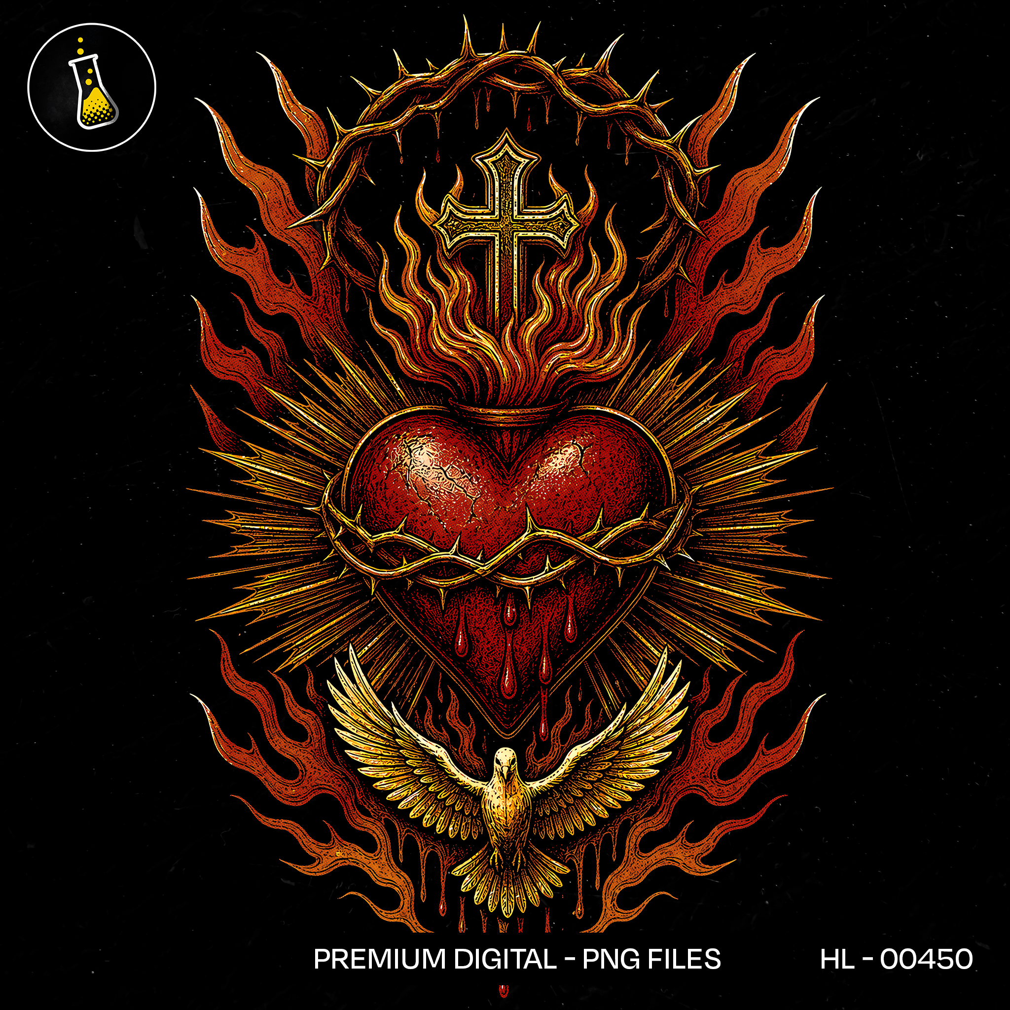 Flaming Sacred Heart Print
