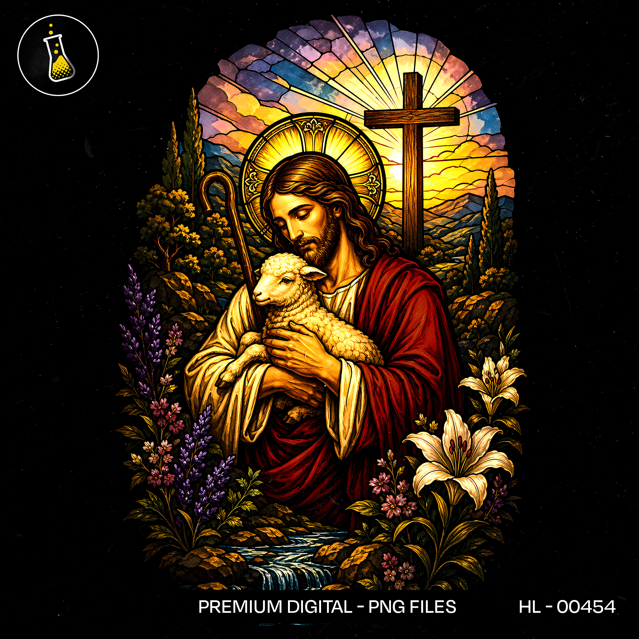 Good Shepherd Holding Lamb Print
