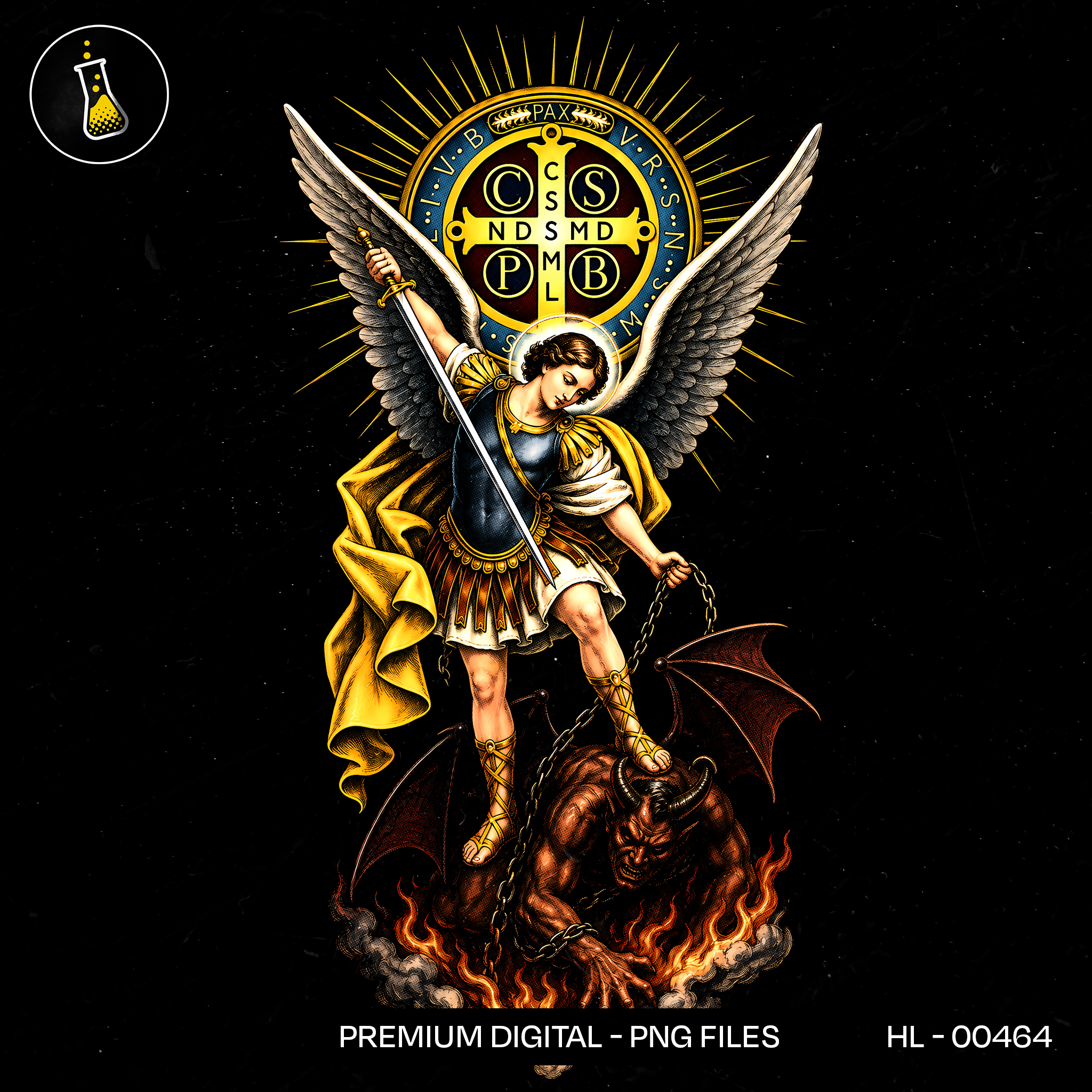 Saint Michael Archangel Medal Print