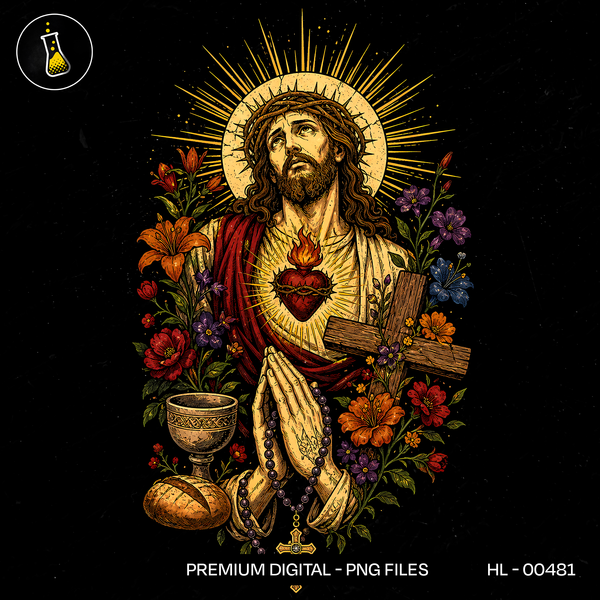 Praying Jesus with Rosary Print